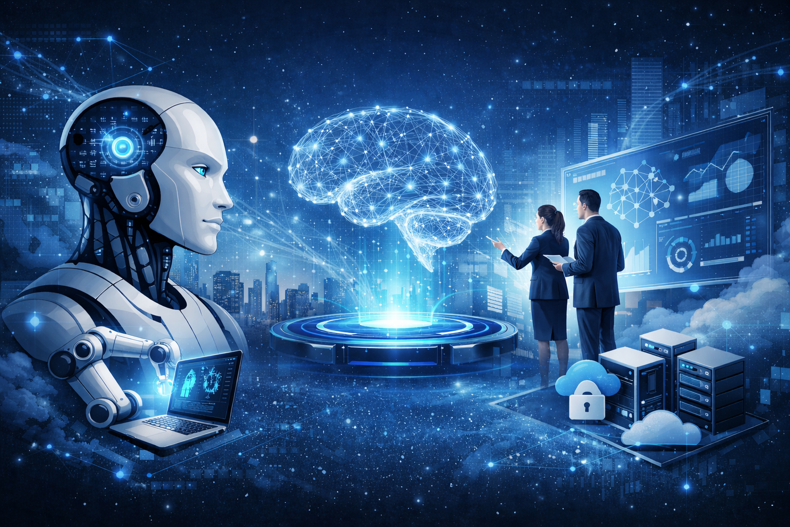 Modern AI solutions office interior